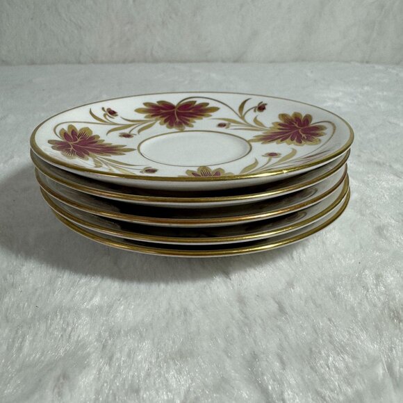 Grosvenor Fine Bone China "Culross" Saucer Set 5 Floral Saucer for Demitasse Cup - Picture 7 of 7